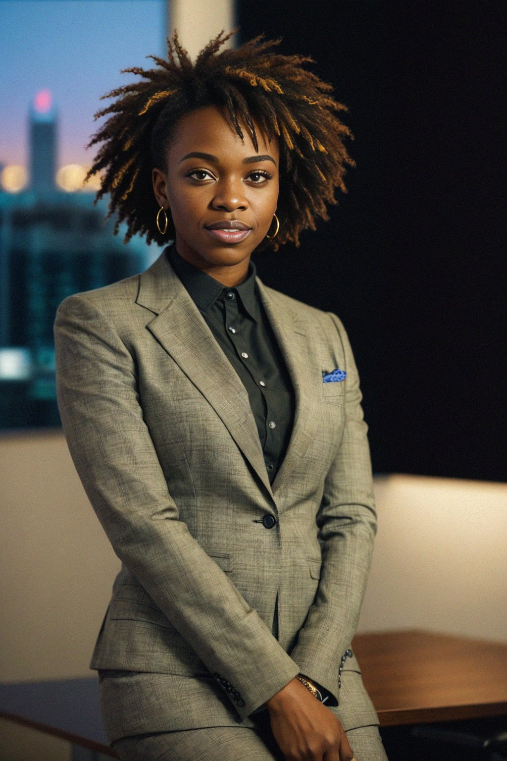 8k professional headshot of man, crisp details, studio backdrop, executive attire, confident posture, neutral expression, high-definition, corporate setting, sharp focus, ambient lighting, business professional, cityscape view