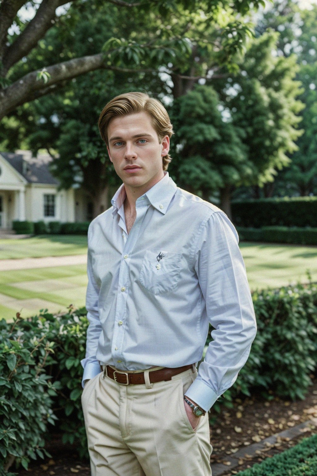 a man in preppy style, old money aesthetic, posh style, elite school stlye, luxurious style, gossip girl neo-prep style, ralph lauren style, country club style, ivy league style