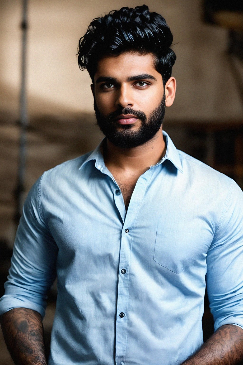 man with black hair dyed