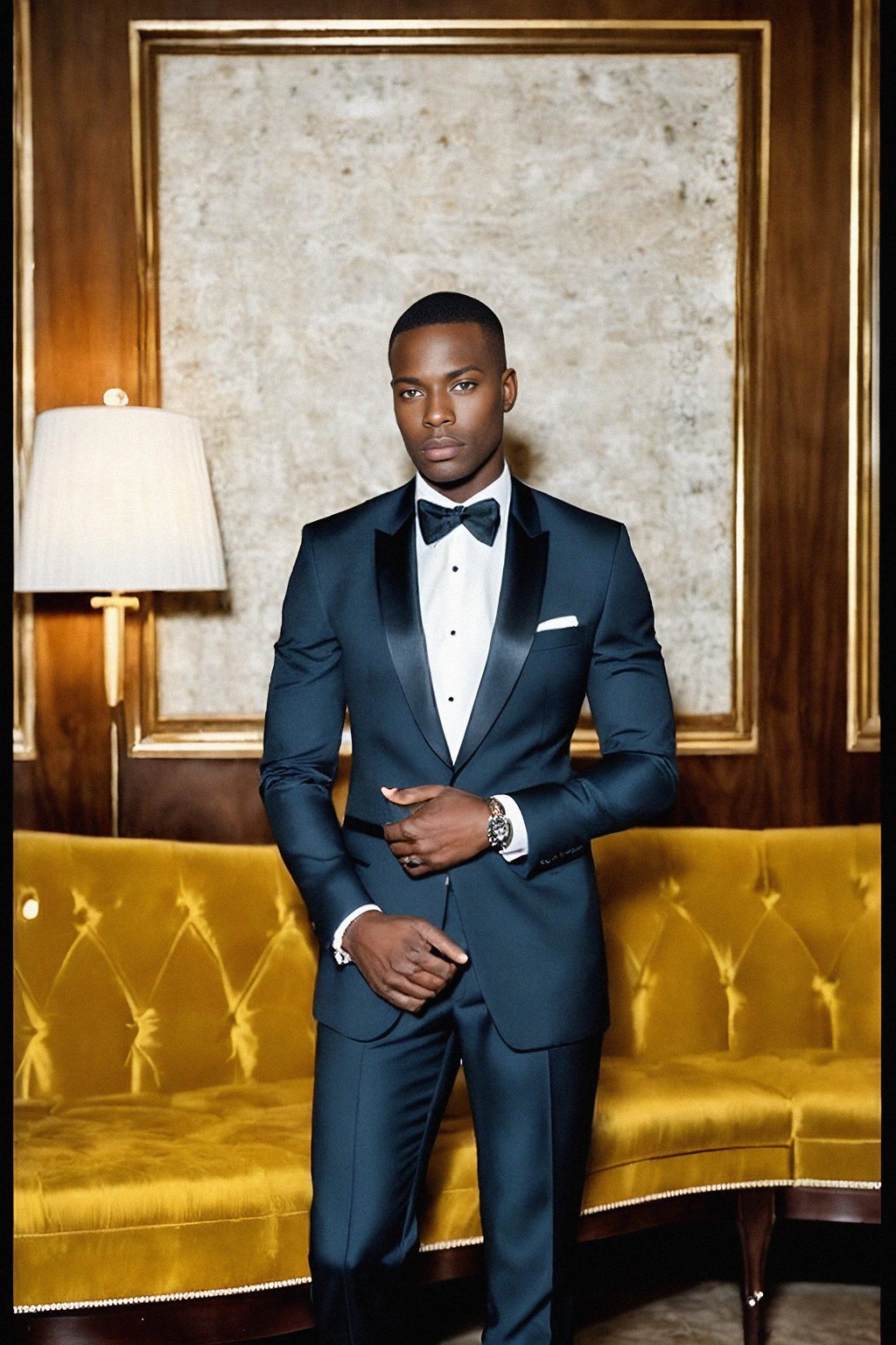 a man wearing  luxurious suit in luxury restaurant, instagram photo, instagram,  fit body