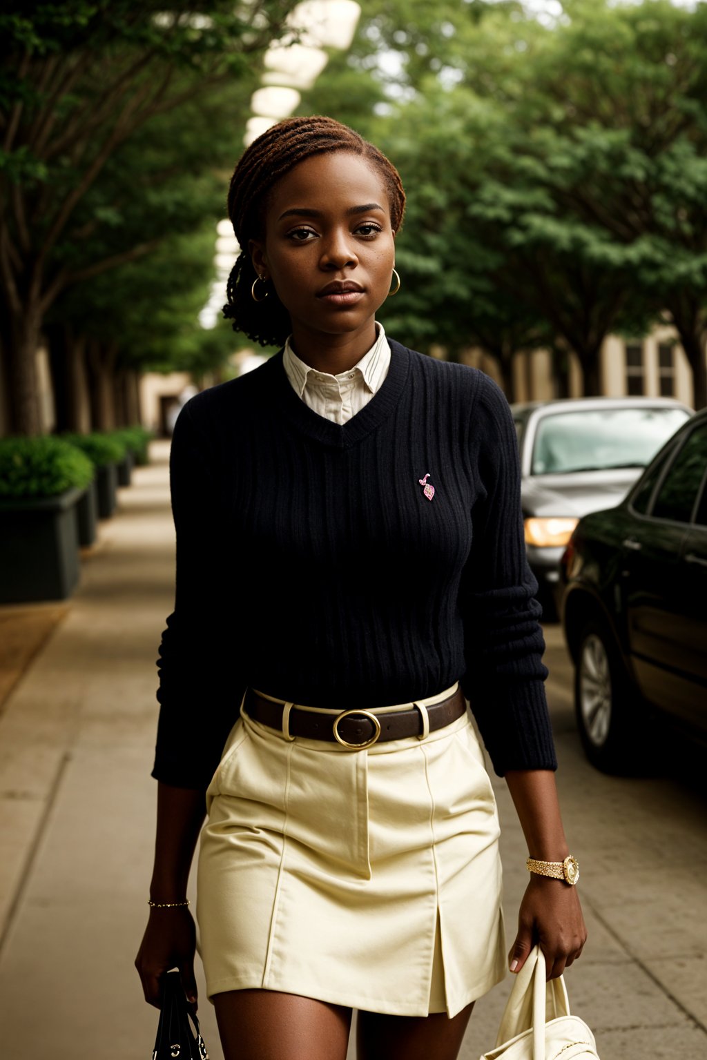 a woman in preppy style, old money aesthetic, posh style, elite school stlye, luxurious style, gossip girl neo-prep style, ralph lauren style, country club style, ivy league style