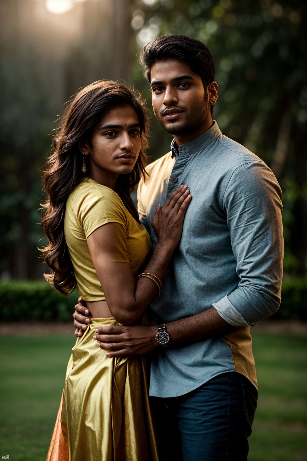 smiling man in engagement photoshoot. engagement style. wearing casual clothes.  golden hour