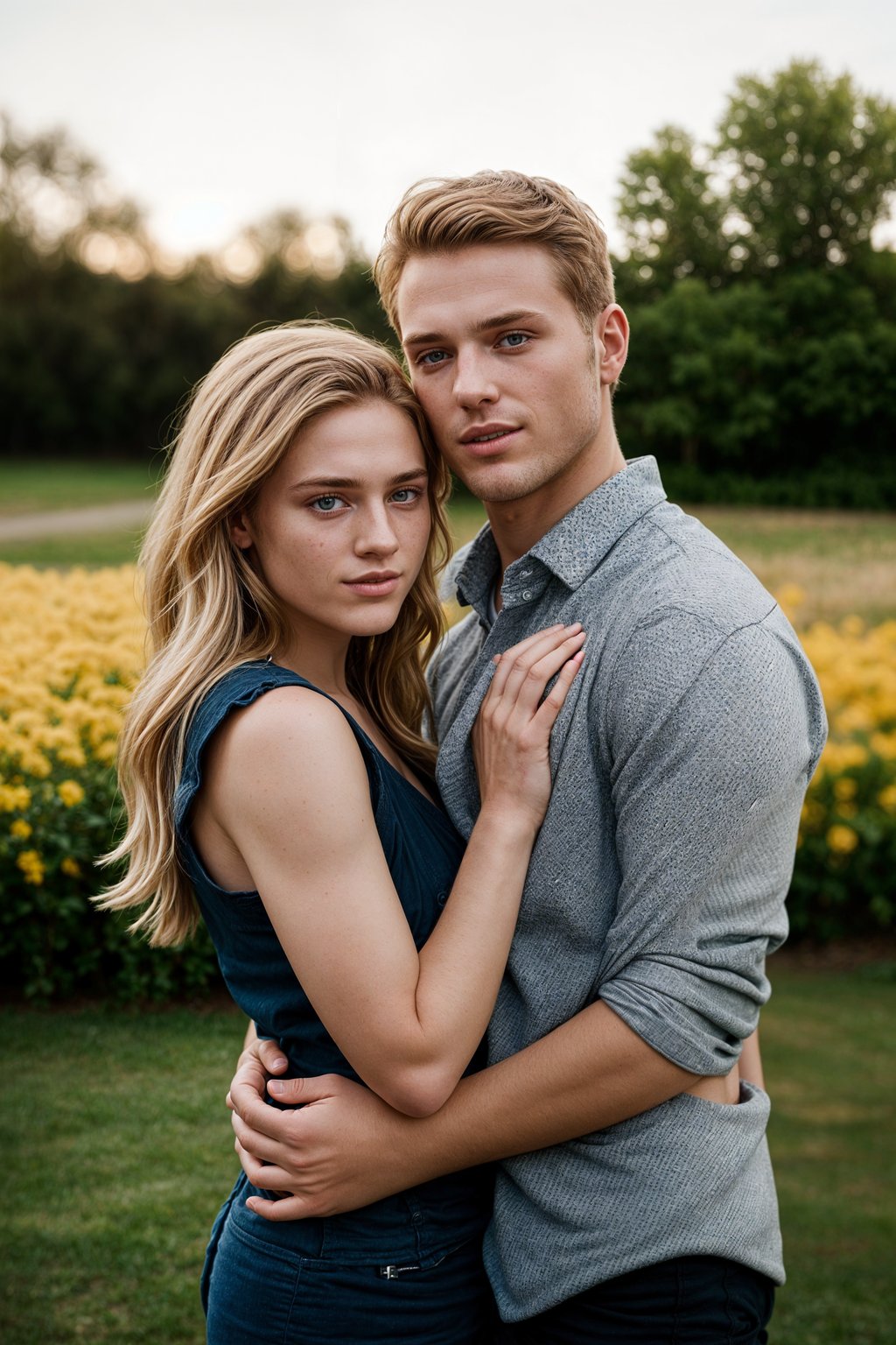 smiling man in engagement photoshoot. engagement style. wearing casual clothes.  golden hour