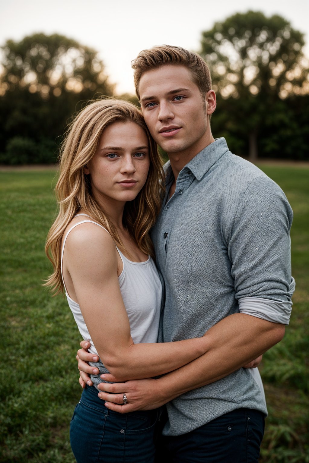 smiling man in engagement photoshoot. engagement style. wearing casual clothes.  golden hour