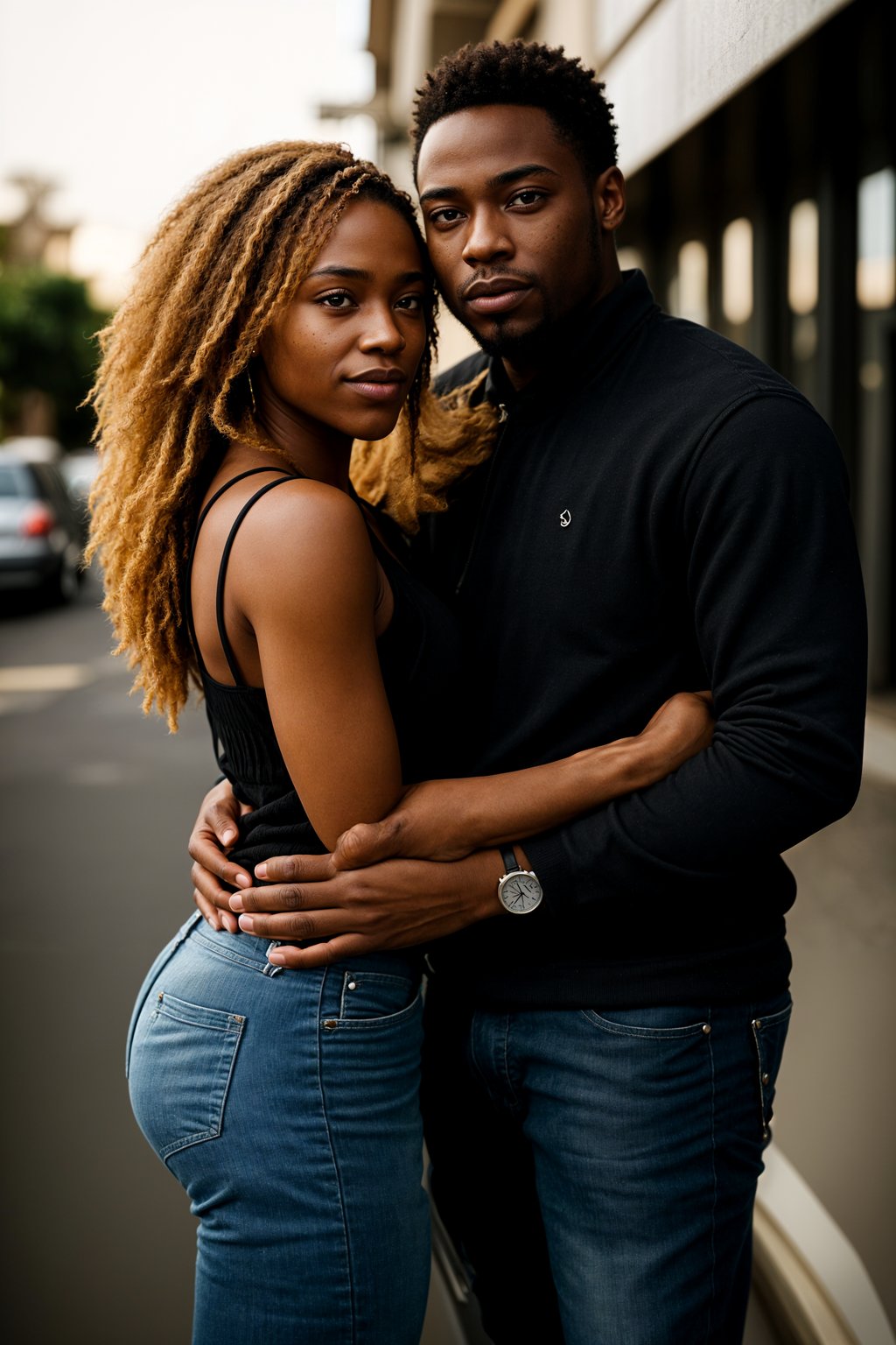 smiling man in engagement photoshoot. engagement style. wearing casual clothes.  golden hour