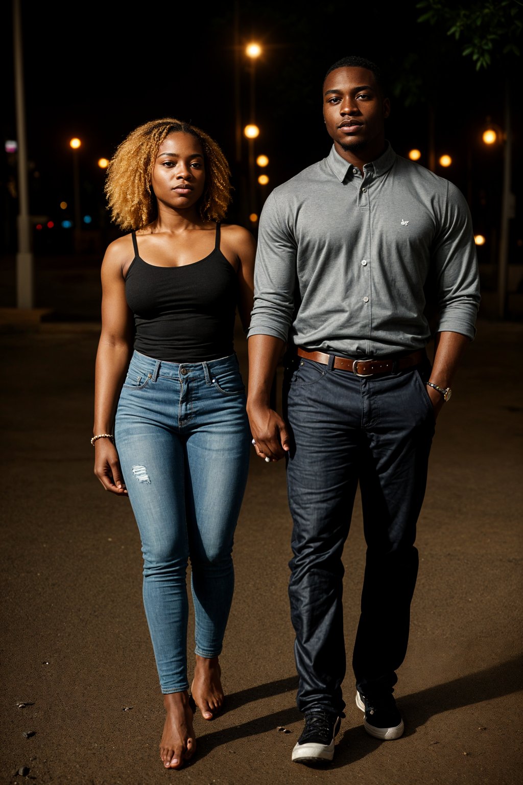 full body shot of smiling man in engagement photoshoot. engagement style. wearing casual clothes.  golden hour