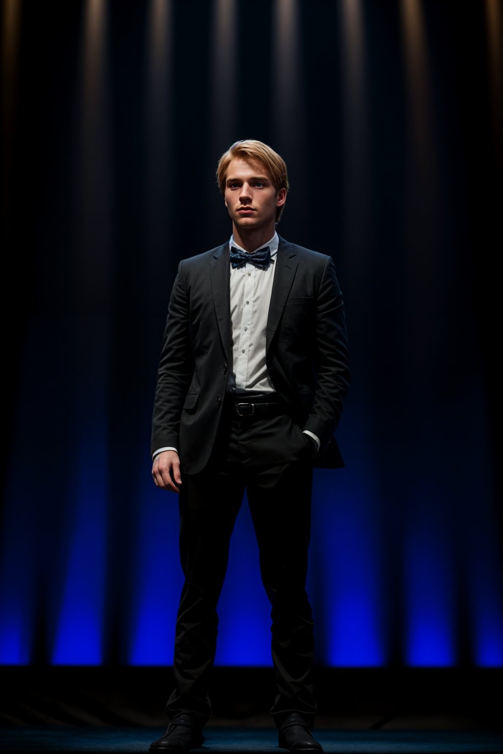 man as a conference keynote speaker standing on stage at a conference