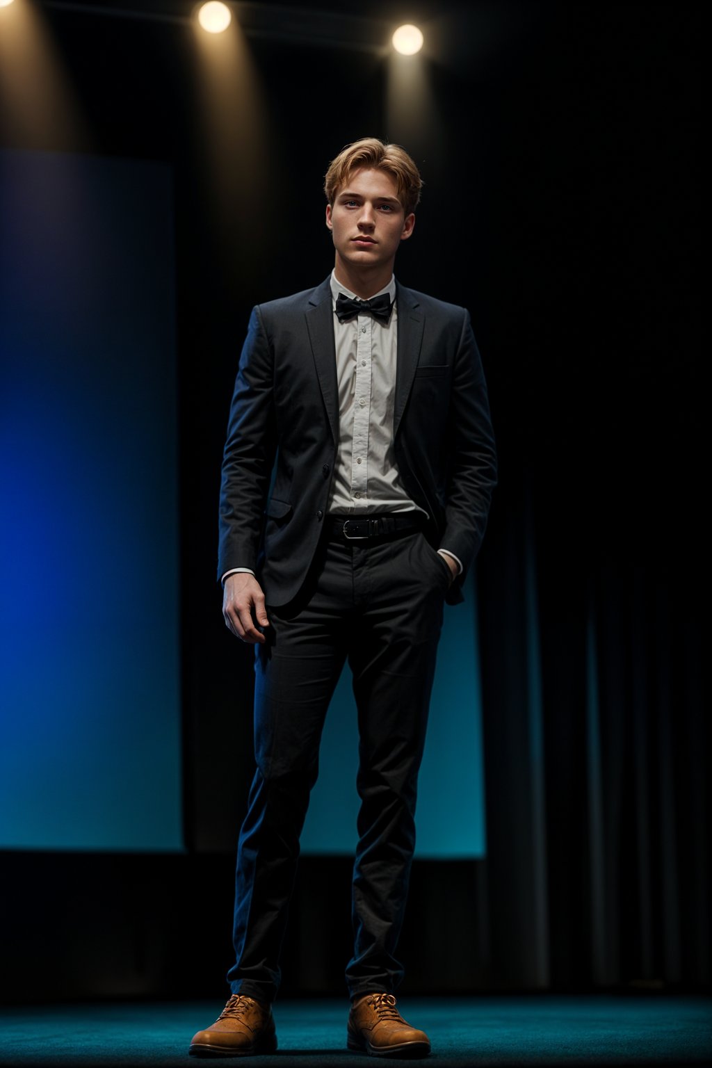 man as a conference keynote speaker standing on stage at a conference