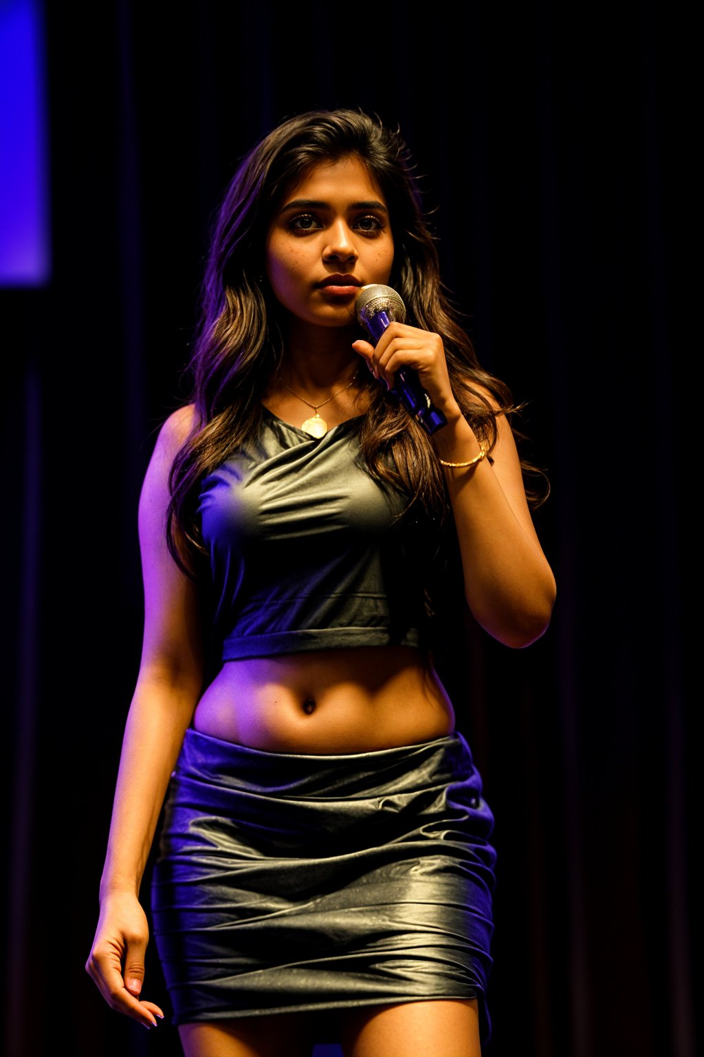 woman as a conference keynote speaker standing on stage at a conference