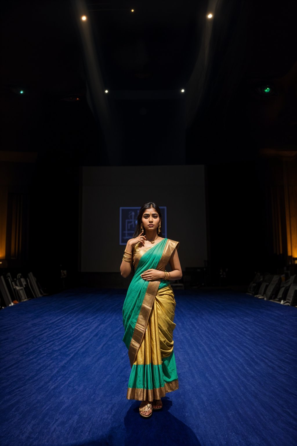 woman as a conference keynote speaker standing on stage at a conference