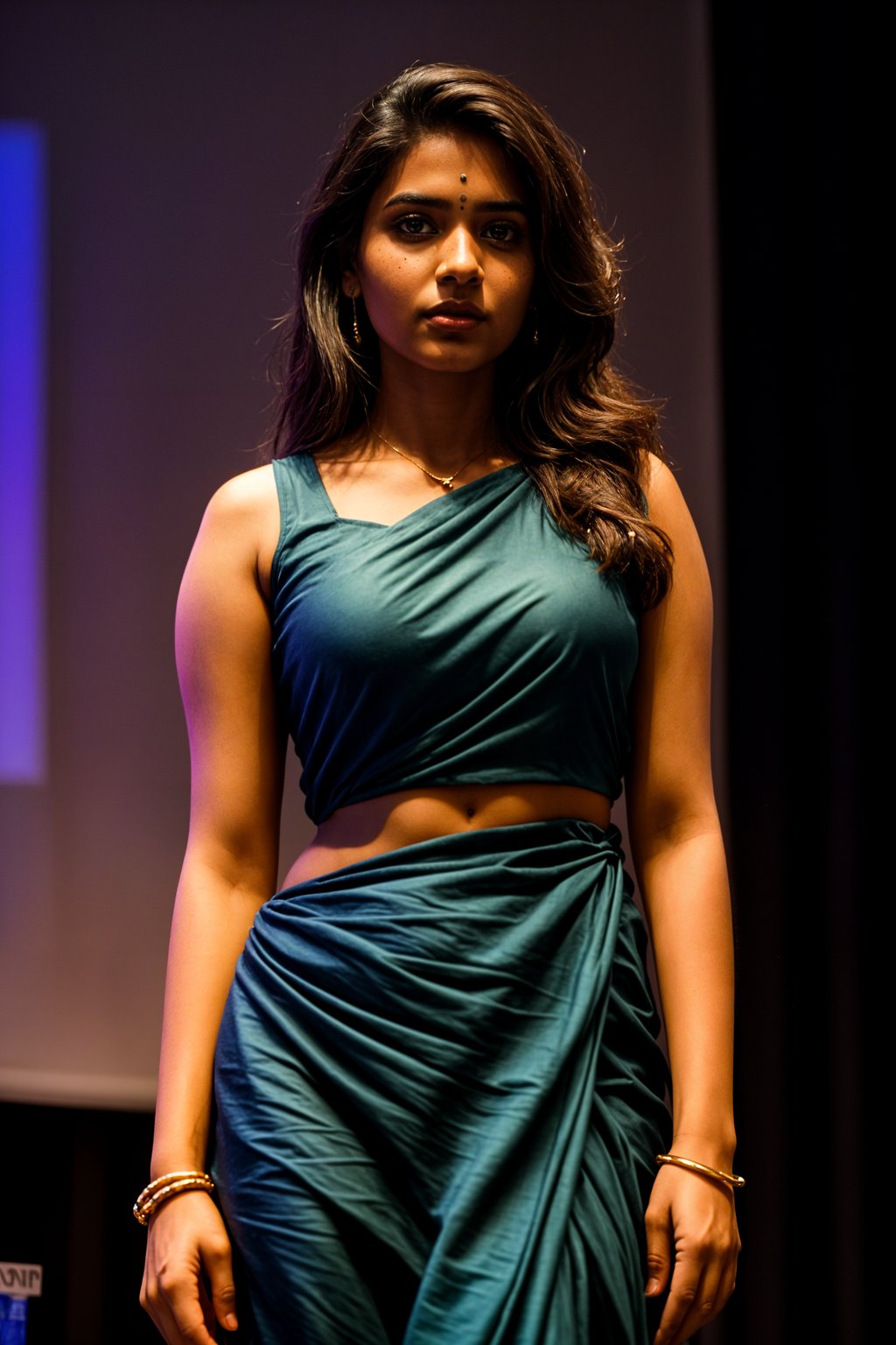 woman as a conference keynote speaker standing on stage at a conference