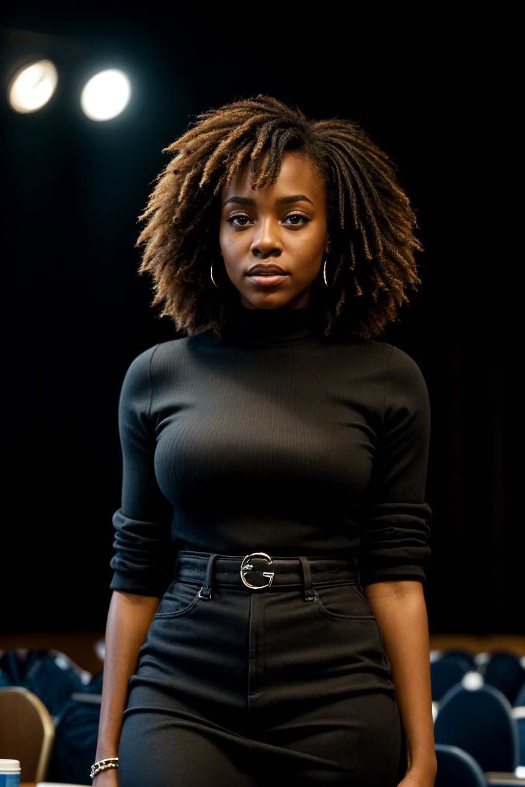 woman as a conference keynote speaker standing on stage at a conference