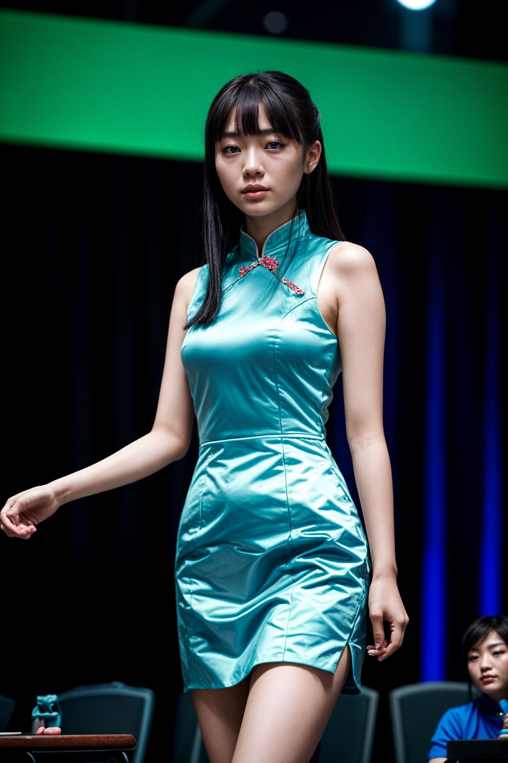 woman as a conference keynote speaker standing on stage at a conference