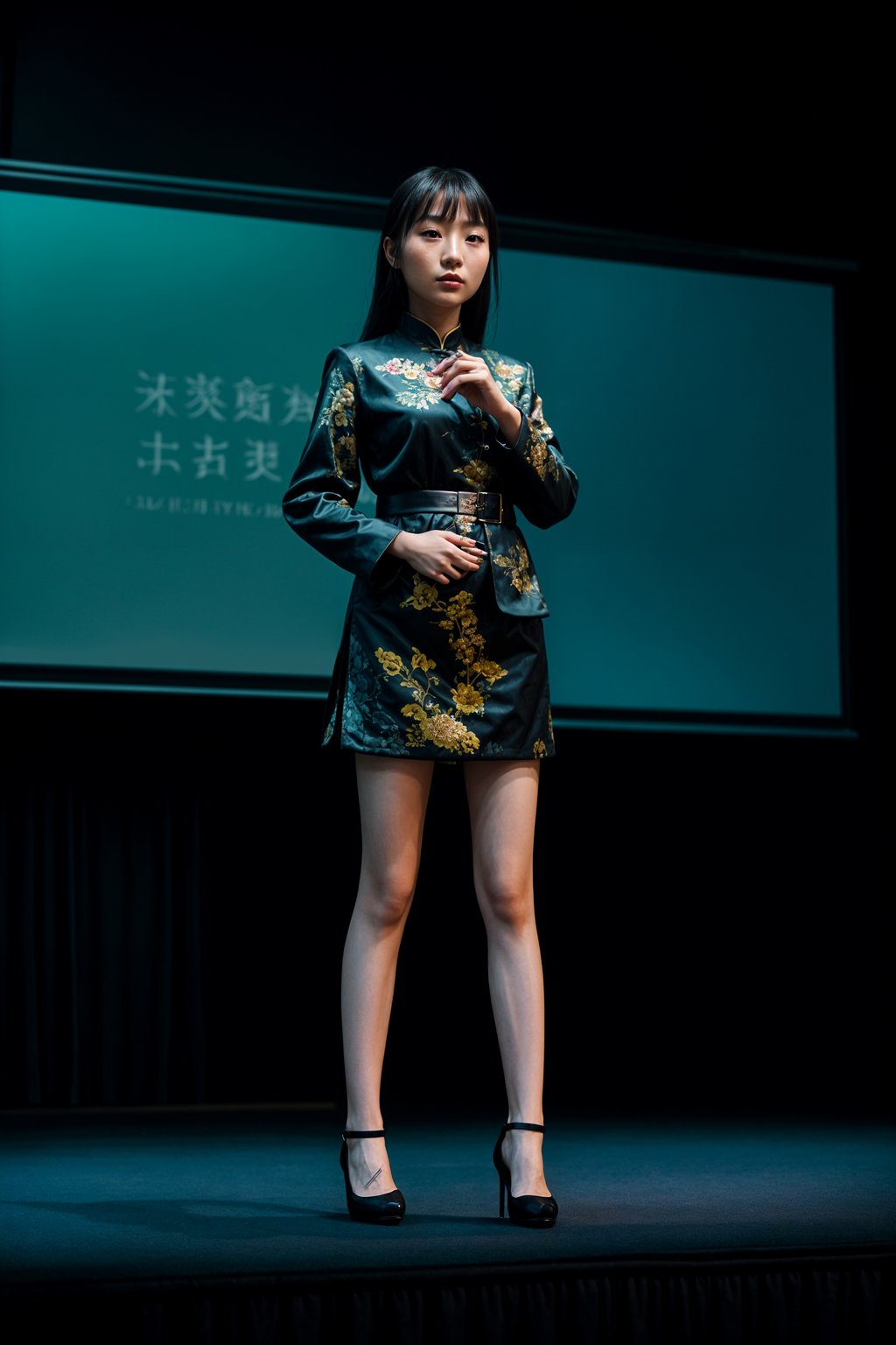 woman as a conference keynote speaker standing on stage at a conference