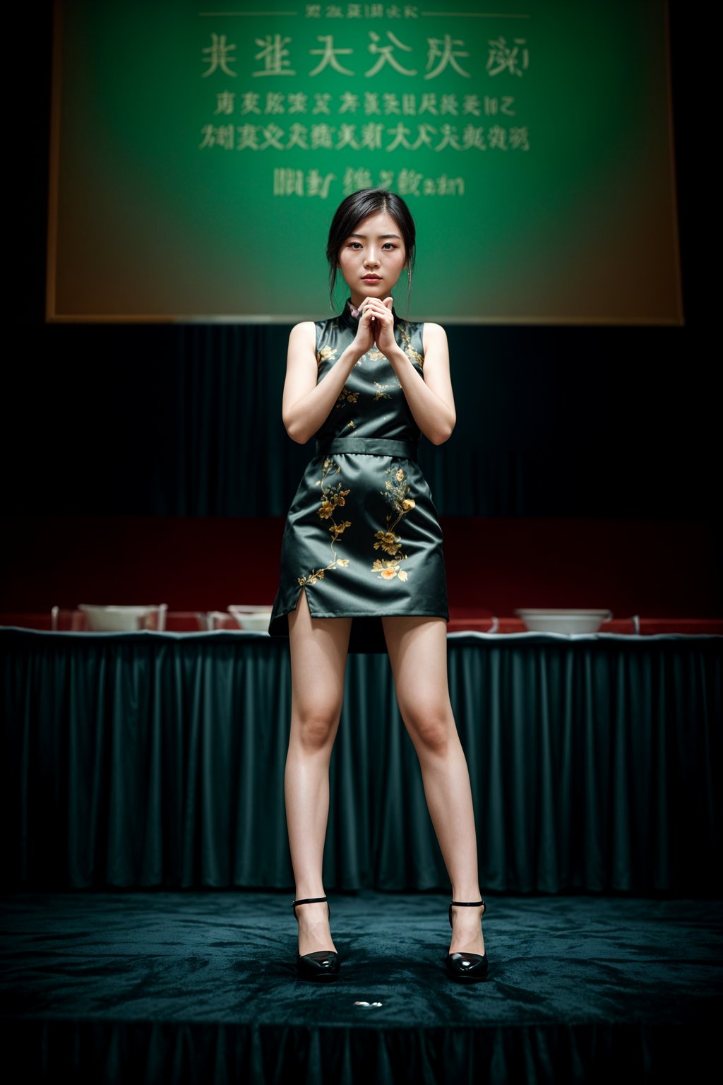 woman as a conference keynote speaker standing on stage at a conference