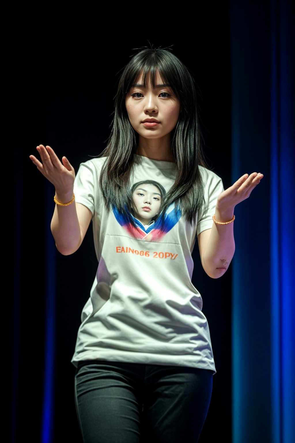 woman as a conference keynote speaker standing on stage at a conference