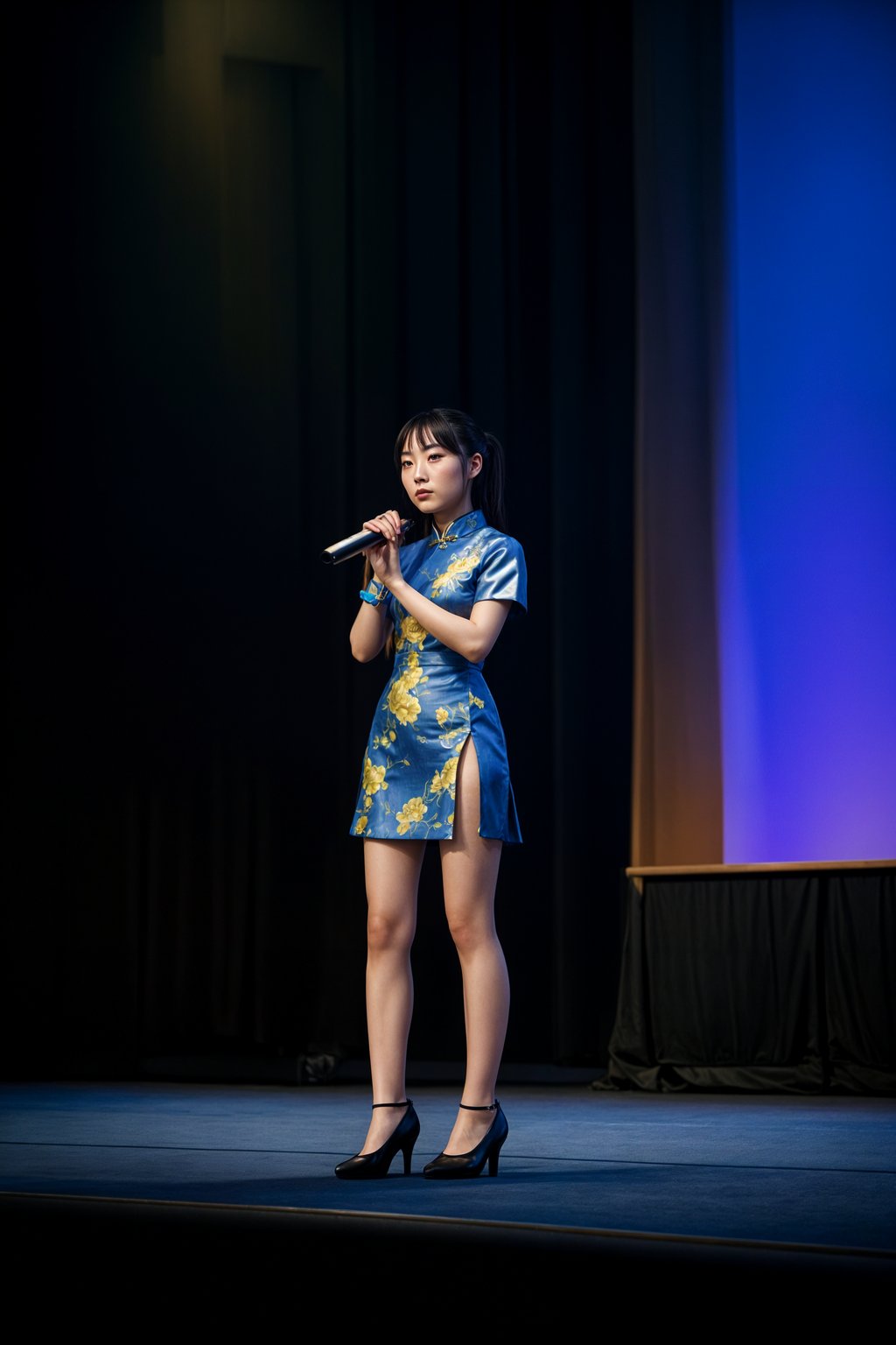 woman as a conference keynote speaker standing on stage at a conference