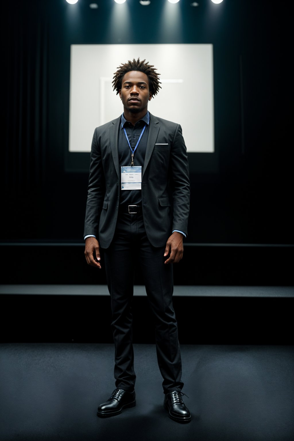 man as a conference keynote speaker standing on stage at a conference