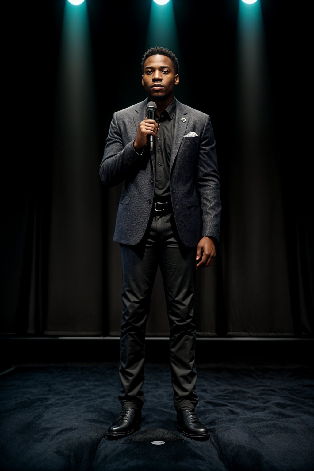 man as a conference keynote speaker standing on stage at a conference