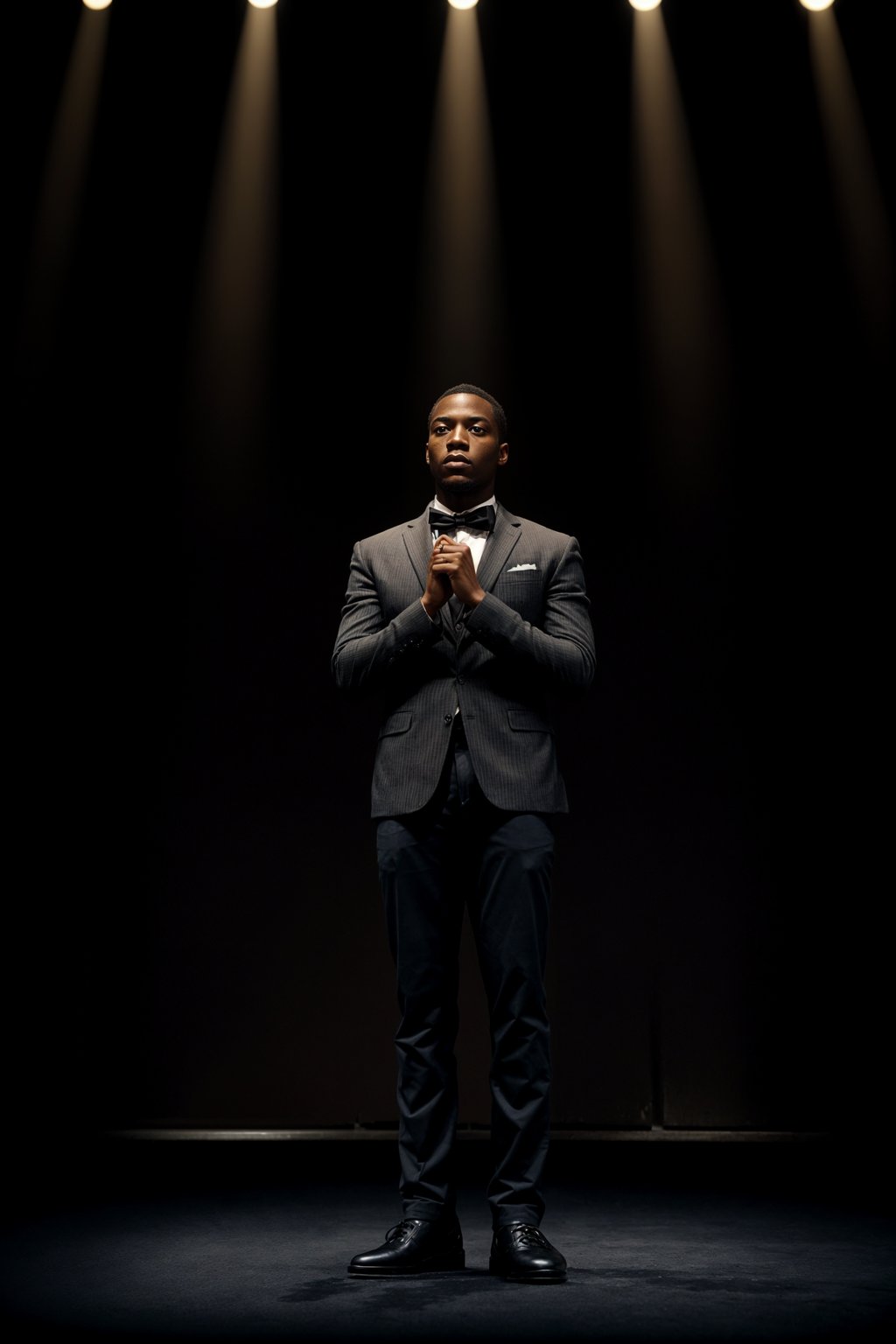 man as a conference keynote speaker standing on stage at a conference