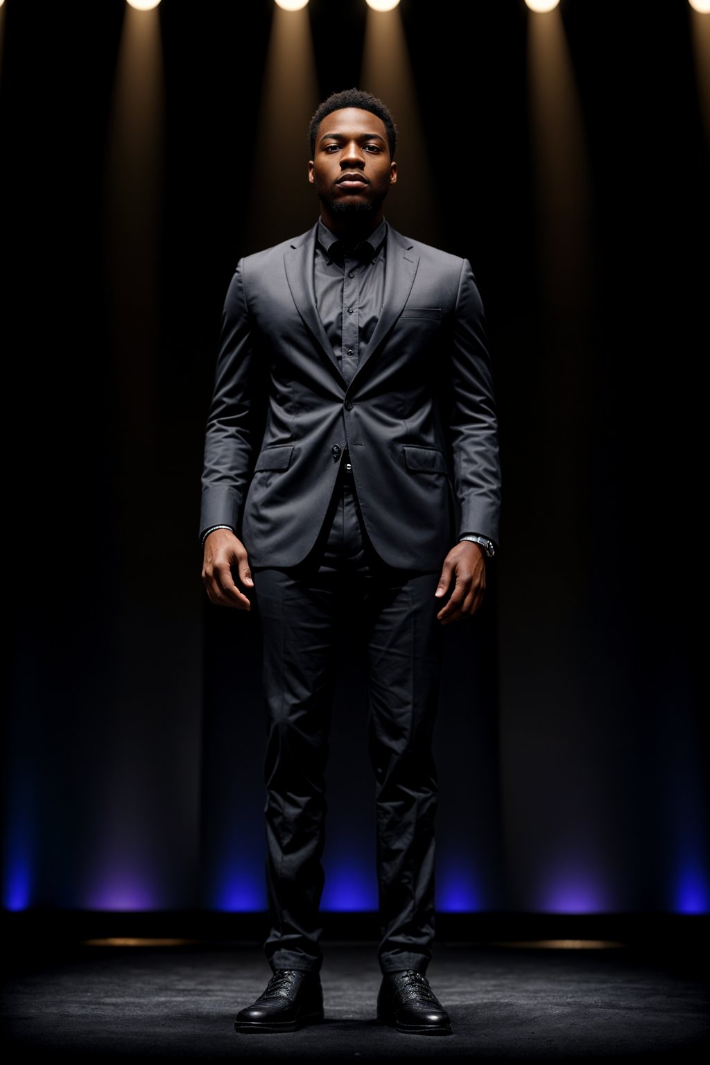 man as a conference keynote speaker standing on stage at a conference