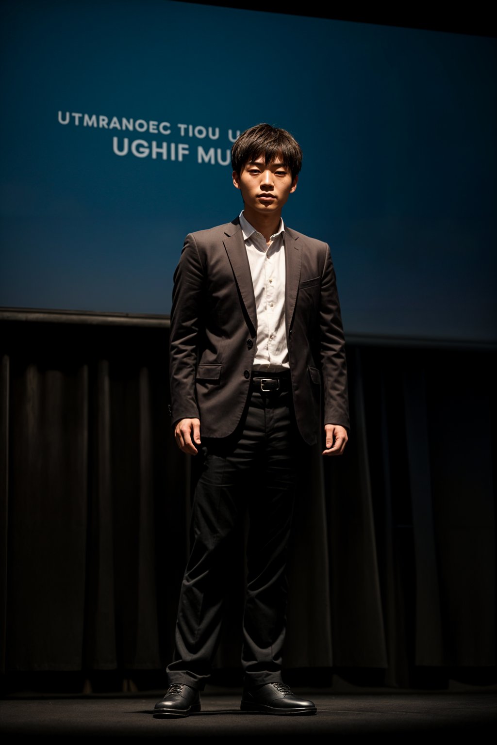 man as a conference keynote speaker standing on stage at a conference