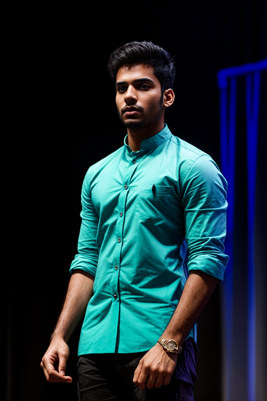 man as a conference keynote speaker standing on stage at a conference