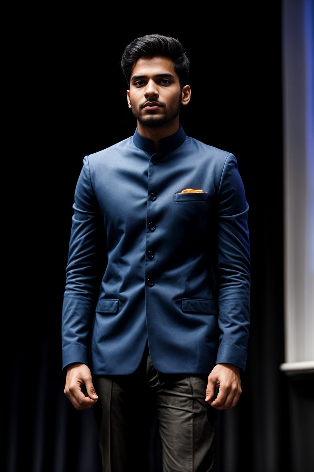 man as a conference keynote speaker standing on stage at a conference