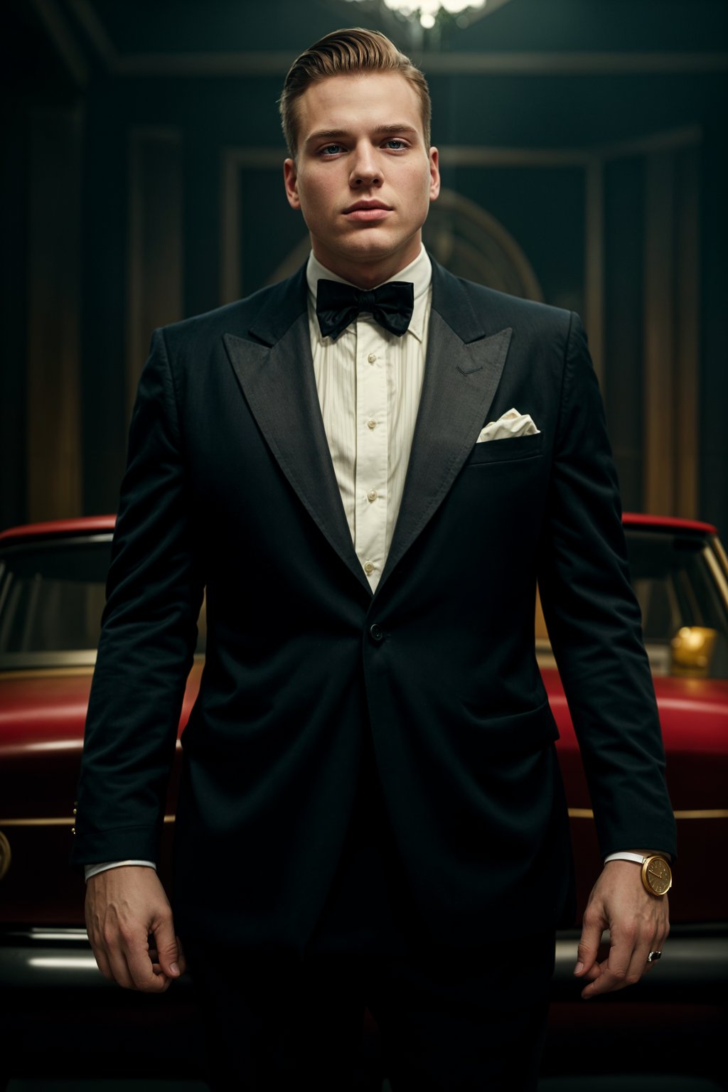 beautiful man as a mobster, mafia, mafia outfit, tailored suits, chunky gold jewelry, mafia aesthetic, flashy, glamorous, luxury, loud, Goodfellas, The Sopranos, Mob Wives, opulence, confidence