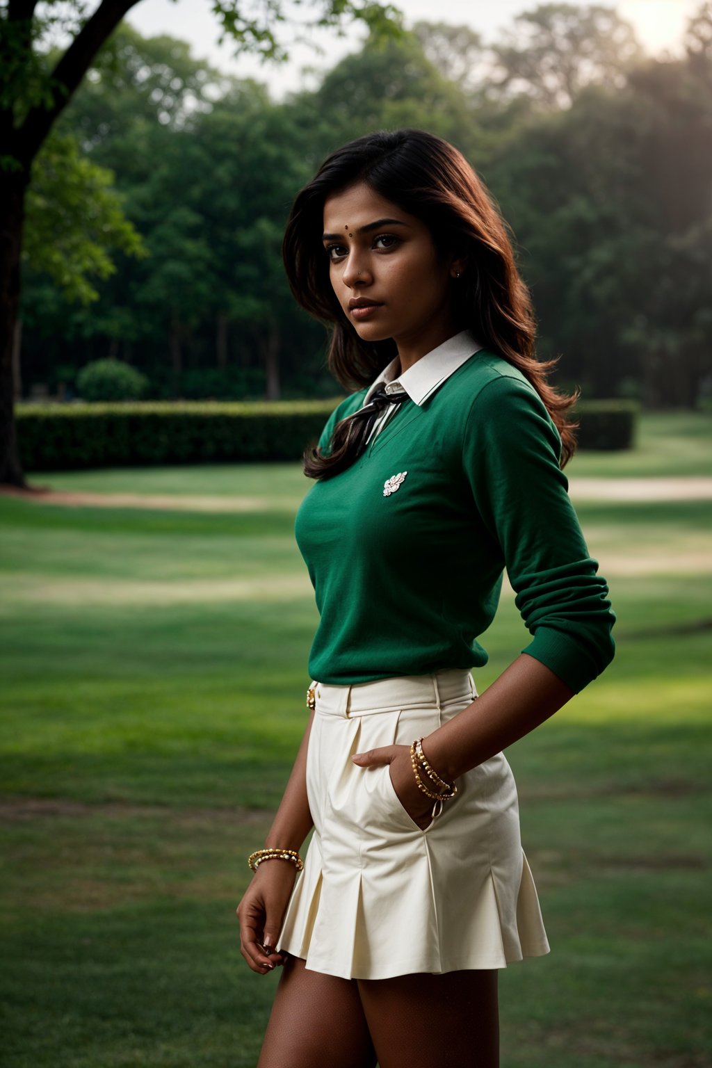 a woman in preppy style, old money aesthetic, posh style, elite school stlye, luxurious style, gossip girl neo-prep style, ralph lauren style, country club style, ivy league style