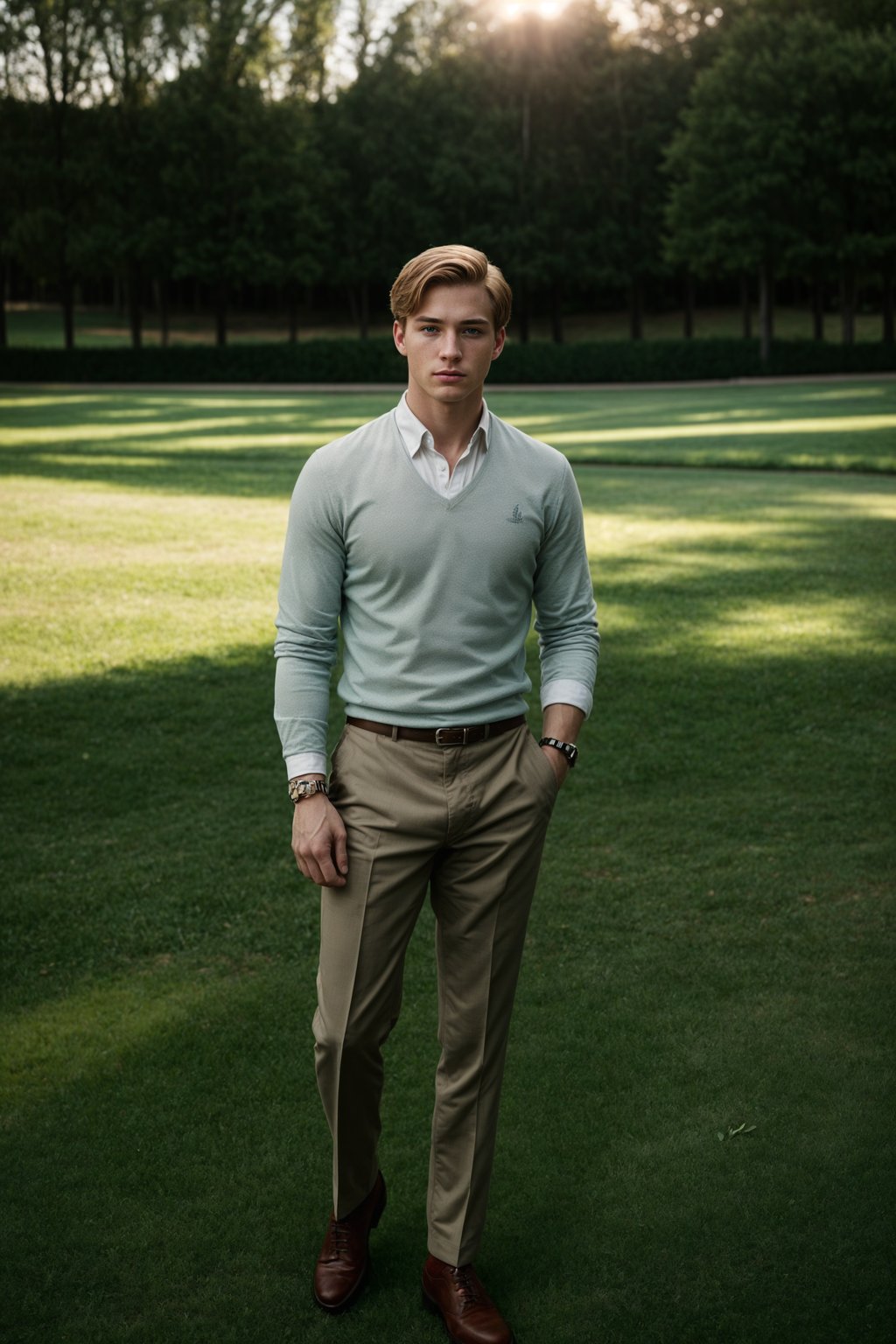 a man in preppy style, old money aesthetic, posh style, elite school stlye, luxurious style, gossip girl neo-prep style, ralph lauren style, country club style, ivy league style