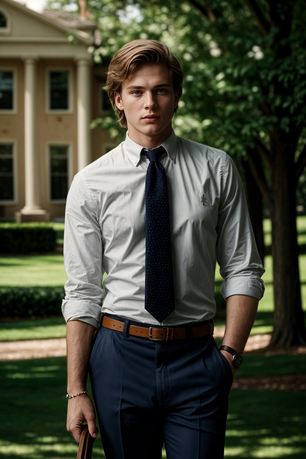 a man in preppy style, old money aesthetic, posh style, elite school stlye, luxurious style, gossip girl neo-prep style, ralph lauren style, country club style, ivy league style