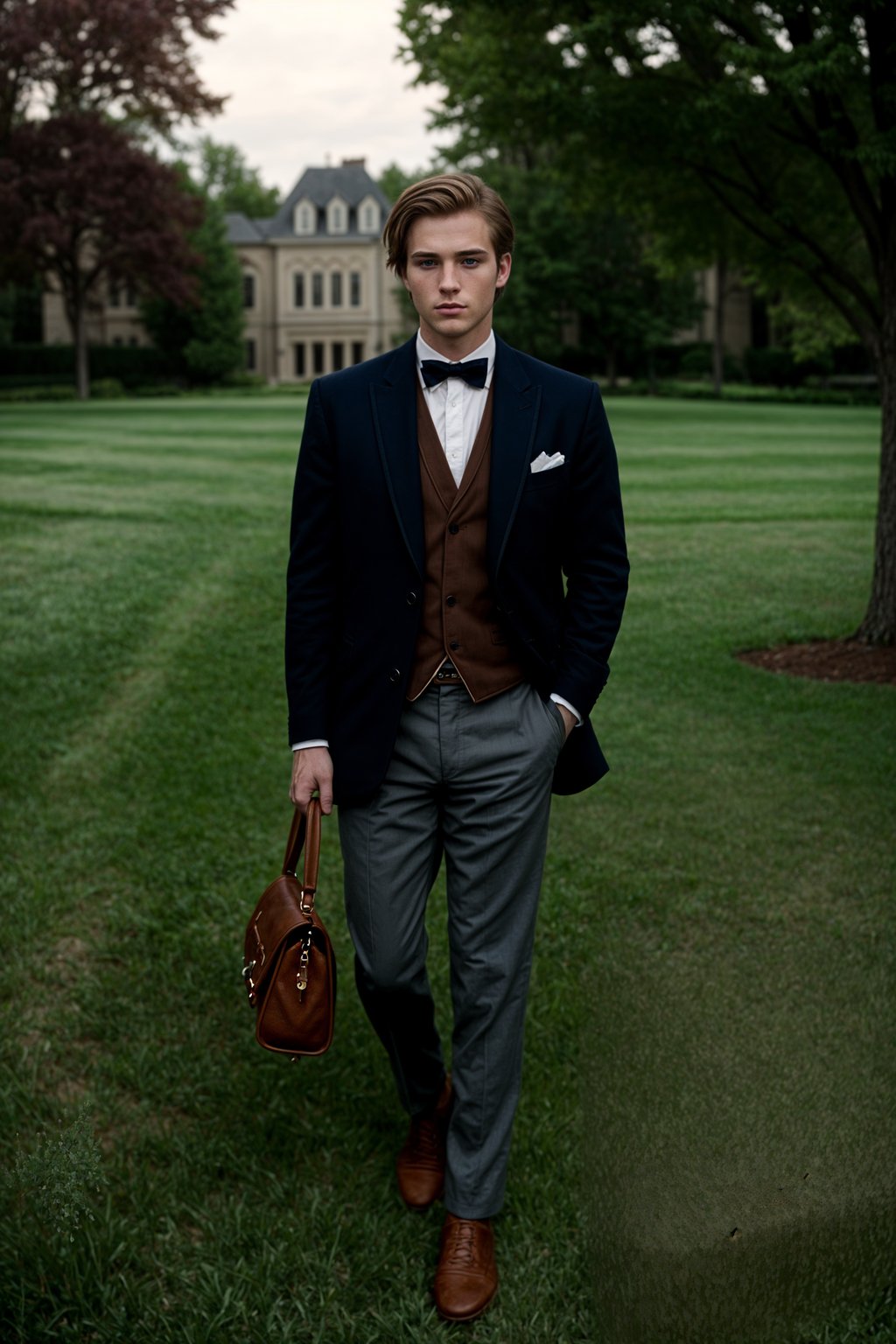 a man in preppy style, old money aesthetic, posh style, elite school stlye, luxurious style, gossip girl neo-prep style, ralph lauren style, country club style, ivy league style