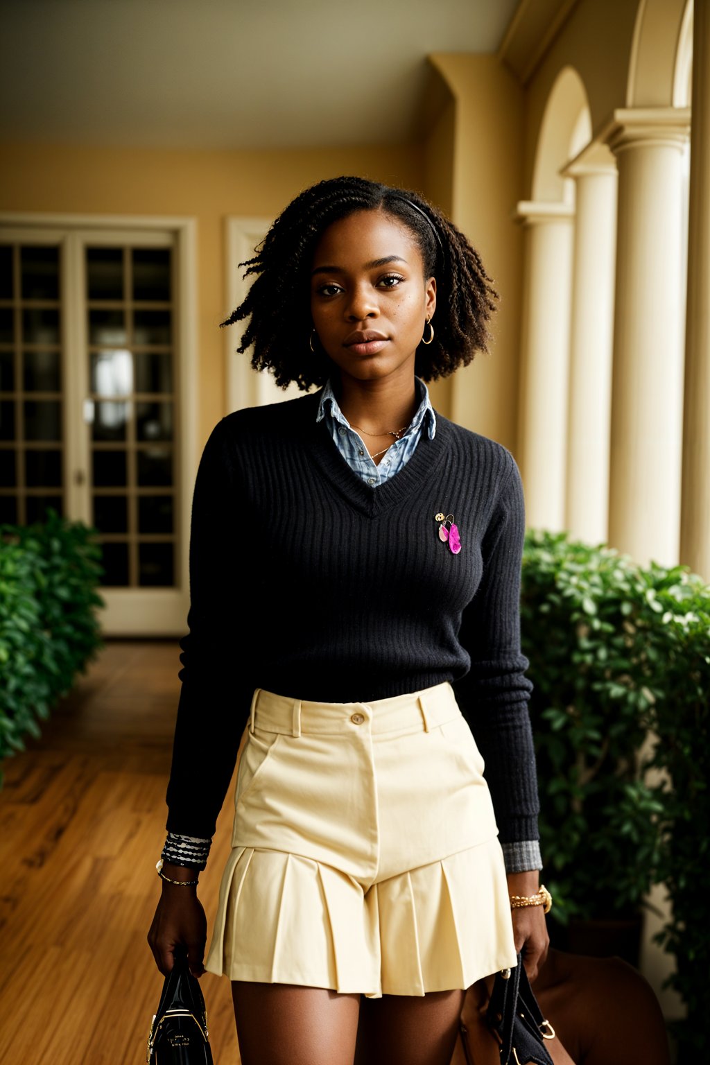 a woman in preppy style, old money aesthetic, posh style, elite school stlye, luxurious style, gossip girl neo-prep style, ralph lauren style, country club style, ivy league style