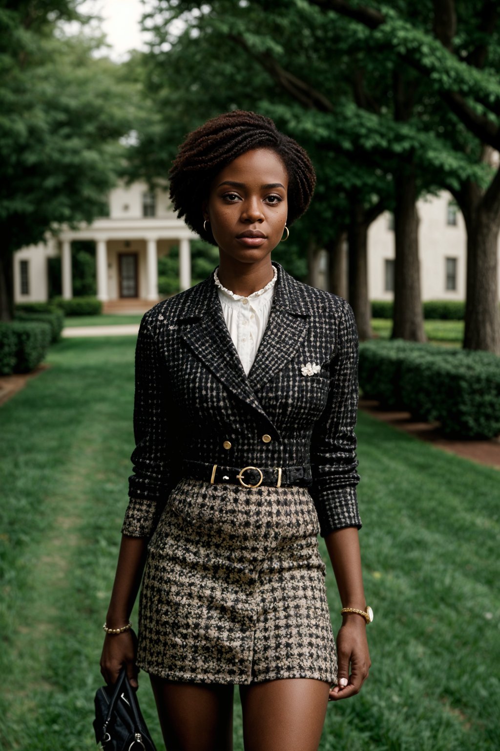 a woman in preppy style, old money aesthetic, posh style, elite school stlye, luxurious style, gossip girl neo-prep style, ralph lauren style, country club style, ivy league style