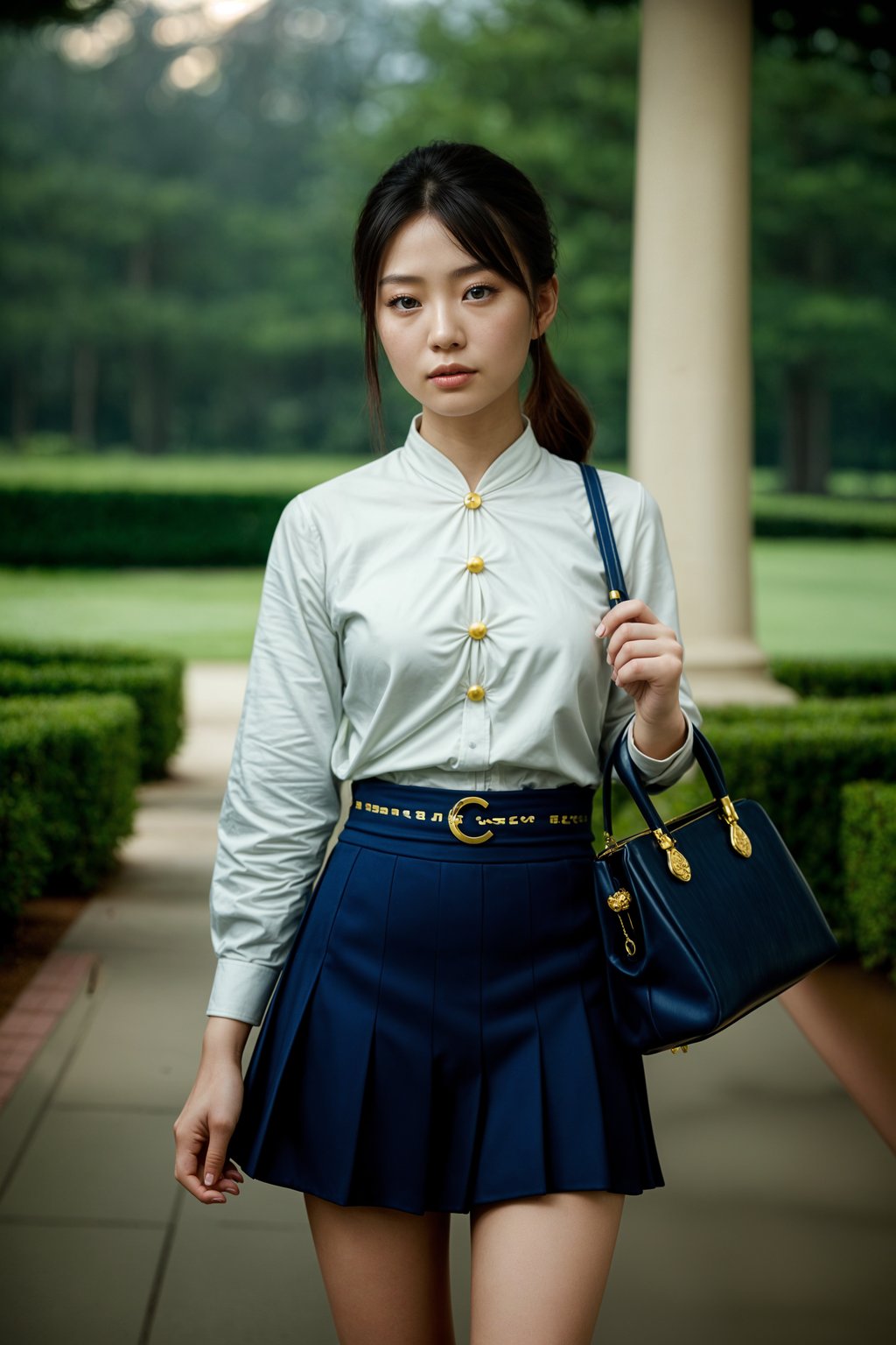 a woman in preppy style, old money aesthetic, posh style, elite school stlye, luxurious style, gossip girl neo-prep style, ralph lauren style, country club style, ivy league style