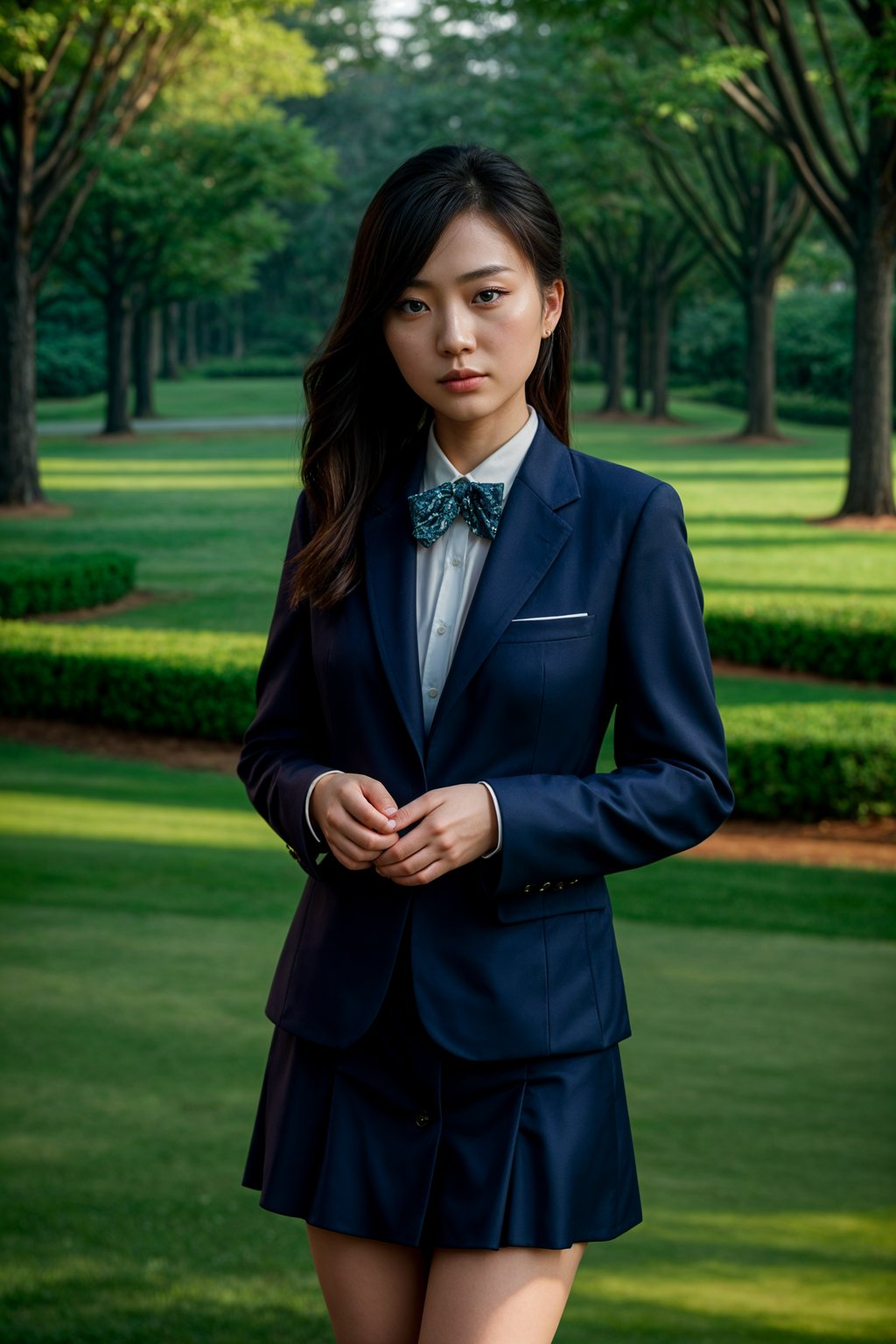 a woman in preppy style, old money aesthetic, posh style, elite school stlye, luxurious style, gossip girl neo-prep style, ralph lauren style, country club style, ivy league style