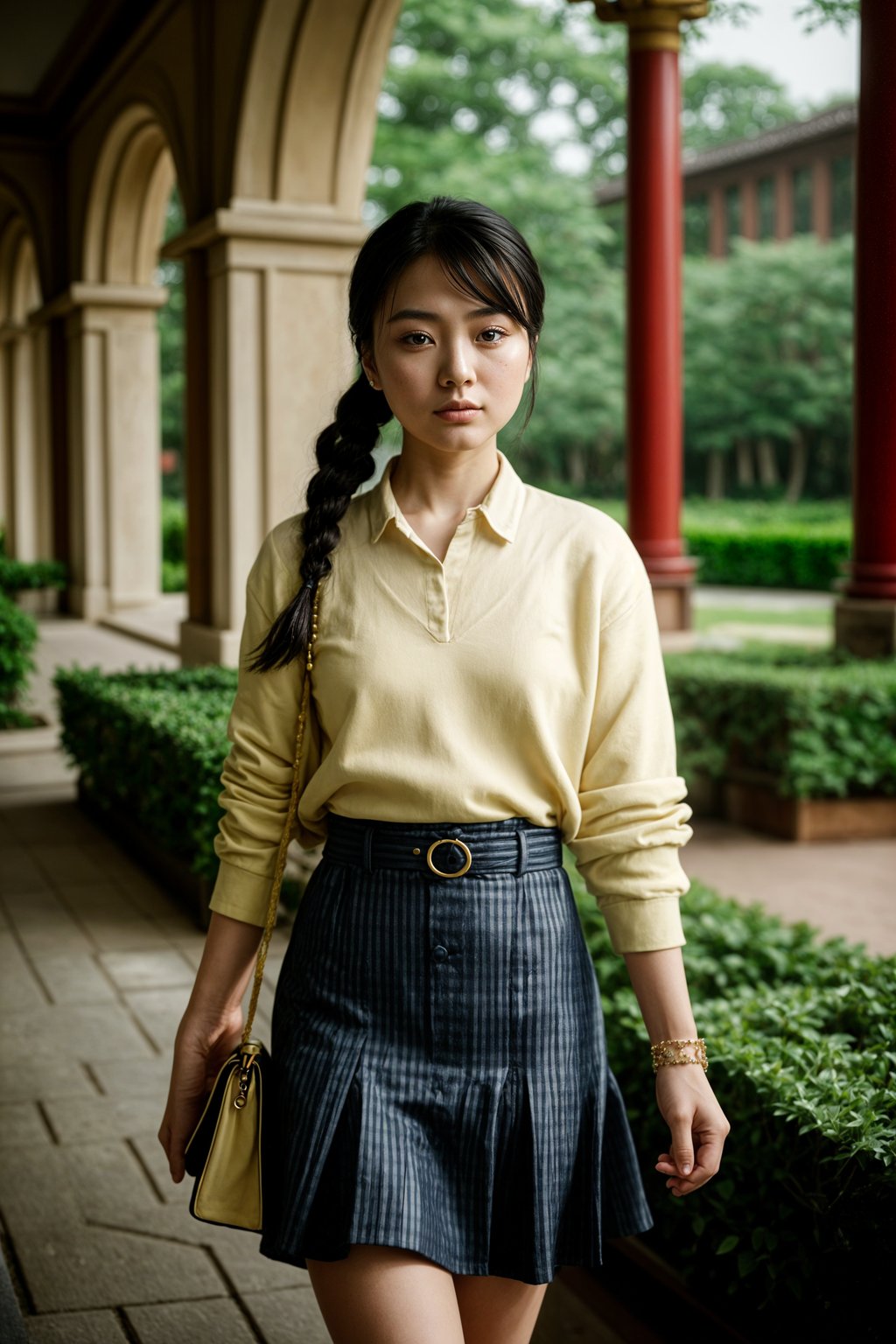 a woman in preppy style, old money aesthetic, posh style, elite school stlye, luxurious style, gossip girl neo-prep style, ralph lauren style, country club style, ivy league style