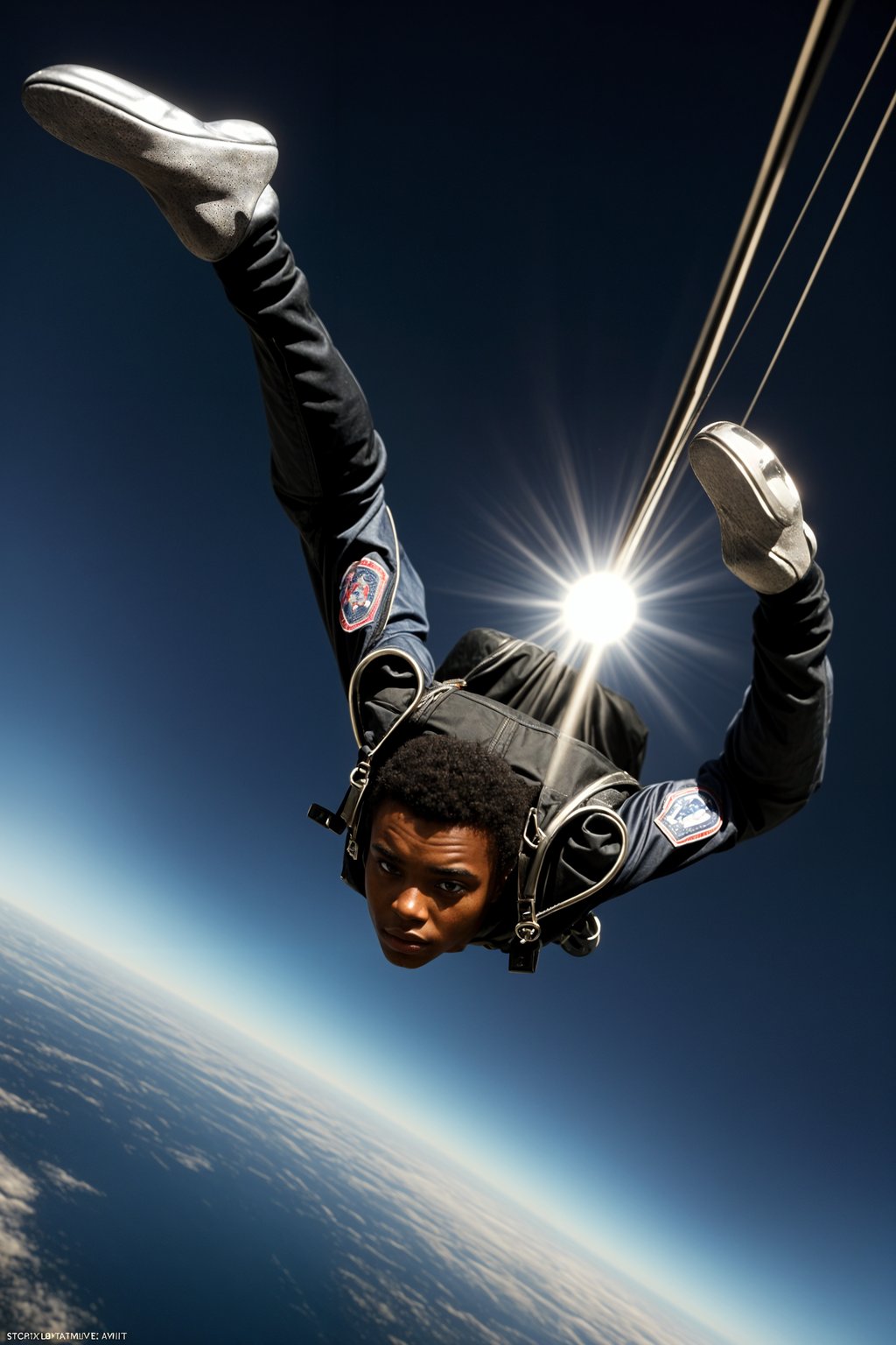 man skydiving in the air