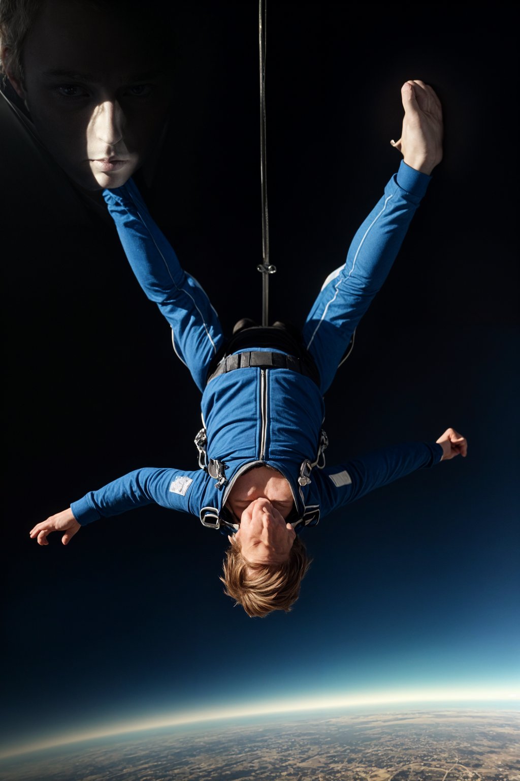 man skydiving in the air