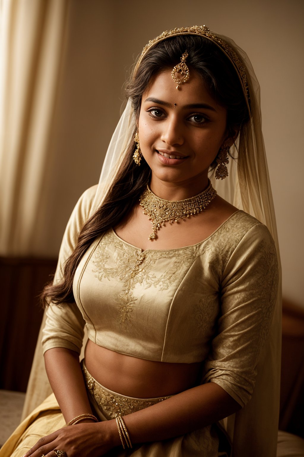 smiling woman in wedding photoshoot. bridal style. wedding style. marriage style. wedding dress .  golden hour