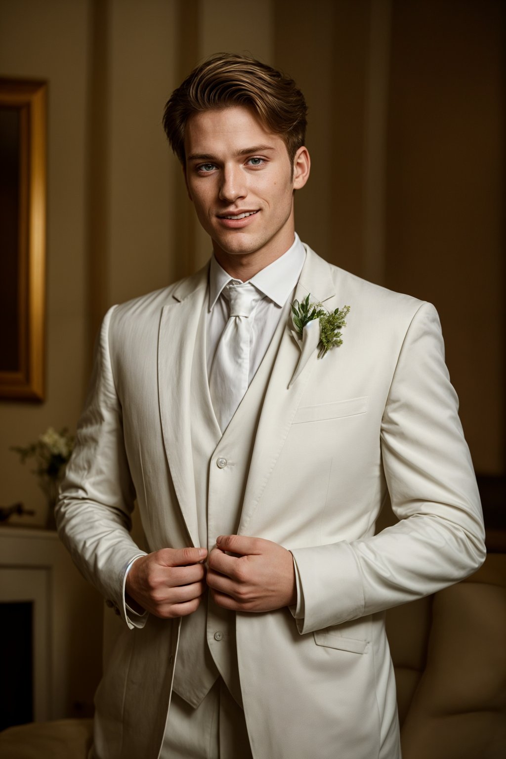 smiling man in wedding photoshoot. bridal style. wedding style. marriage style. wedding  suit.  golden hour