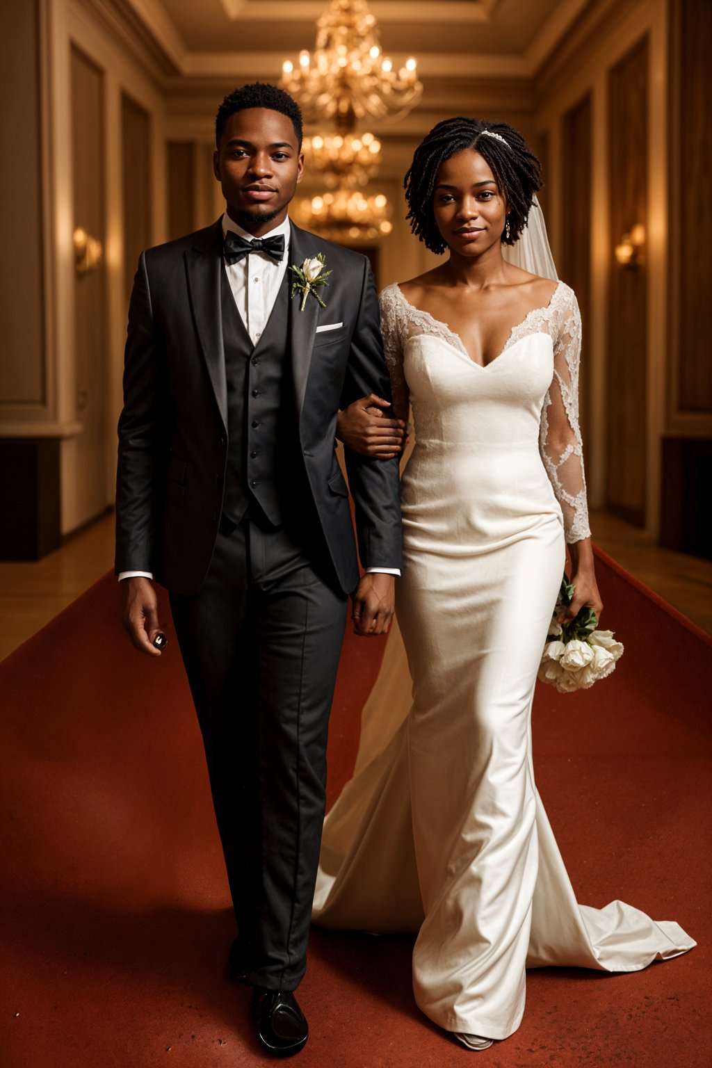 full body shot of smiling man in wedding photoshoot. Bridal style. Wedding style. Marriage style. Wedding  suit. At a glamorous hotel wedding venue.