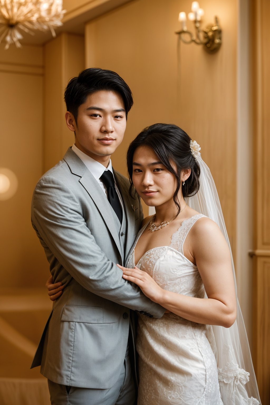 full body shot of smiling man in wedding photoshoot. Bridal style. Wedding style. Marriage style. Wedding  suit. At a glamorous hotel wedding venue.