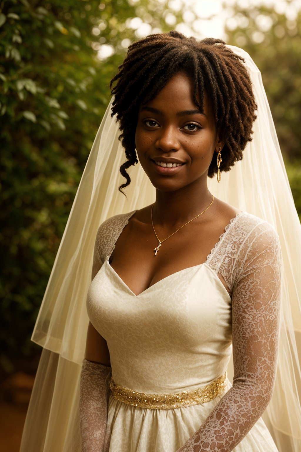 smiling woman in wedding photoshoot. bridal style. wedding style. marriage style. wedding dress .  golden hour