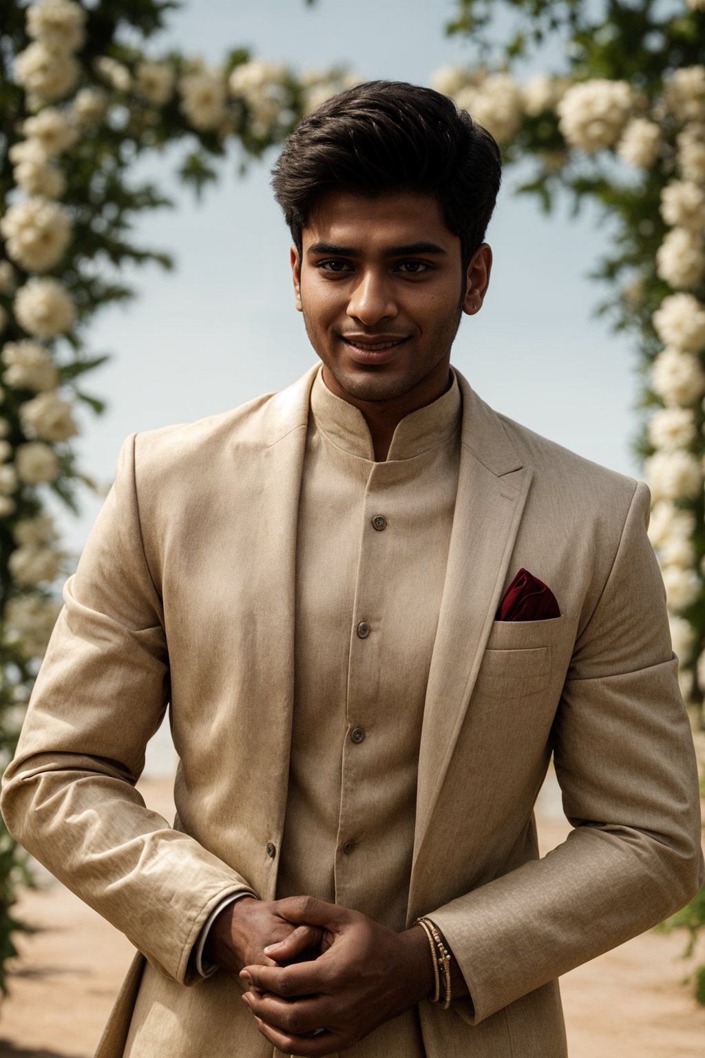 smiling man in wedding photoshoot. bridal style. wedding style. marriage style. wedding  suit.  golden hour