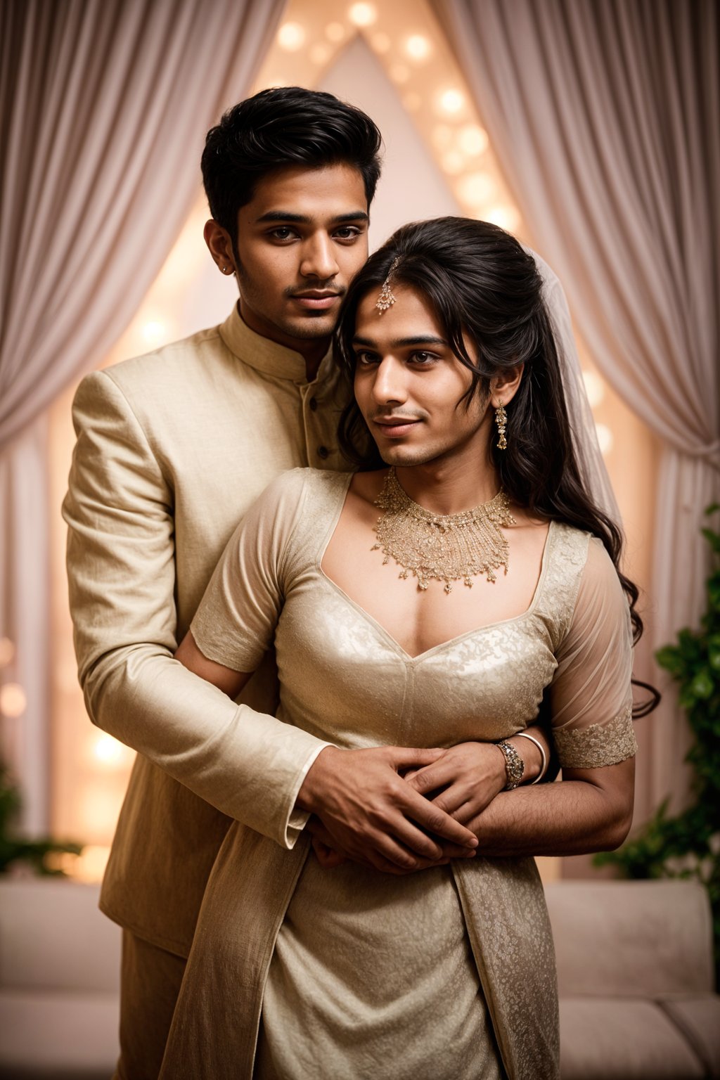 full body shot of smiling man in wedding photoshoot. Bridal style. Wedding style. Marriage style. Wedding  suit. At a glamorous hotel wedding venue.