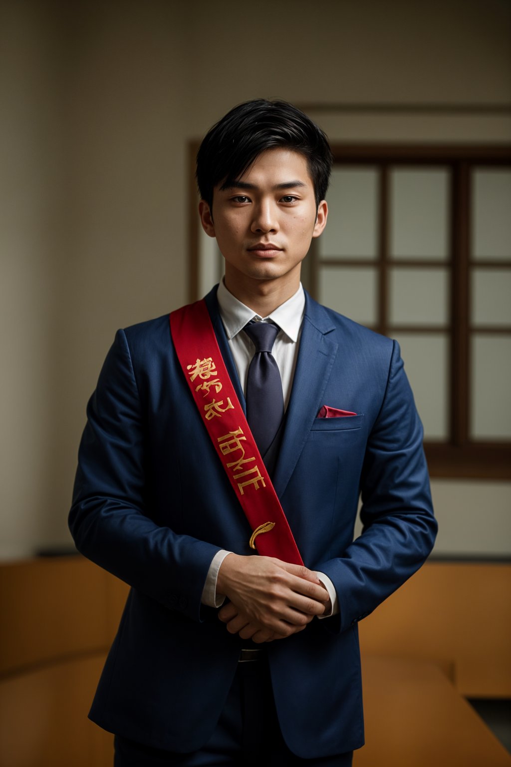 a graduate man wearing their academic regalia, capturing the gratitude and mentorship experienced during their university journey