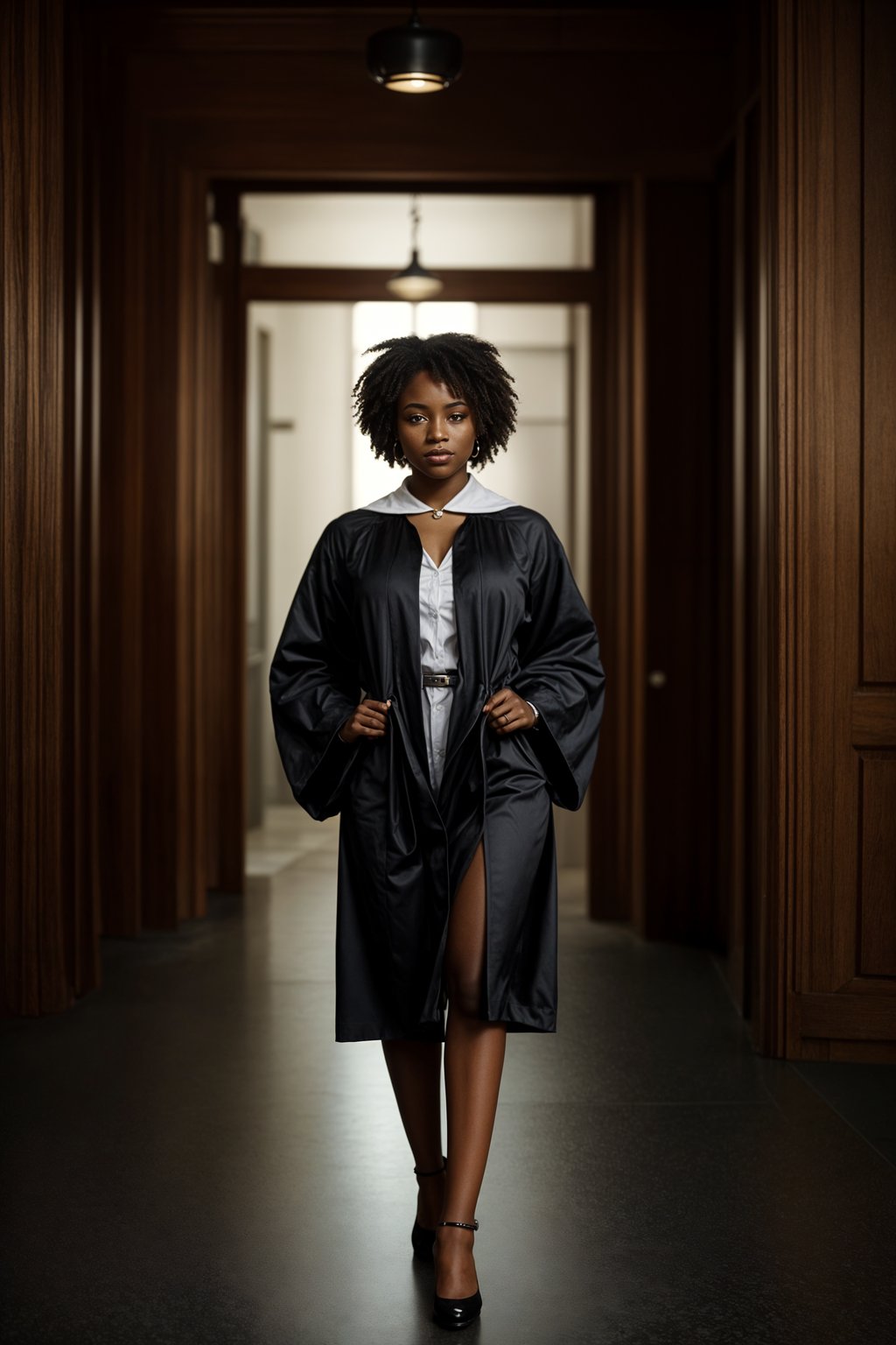 a graduate woman in their academic gown, holding a key or a keychain, representing the doors of opportunities opening up after graduation