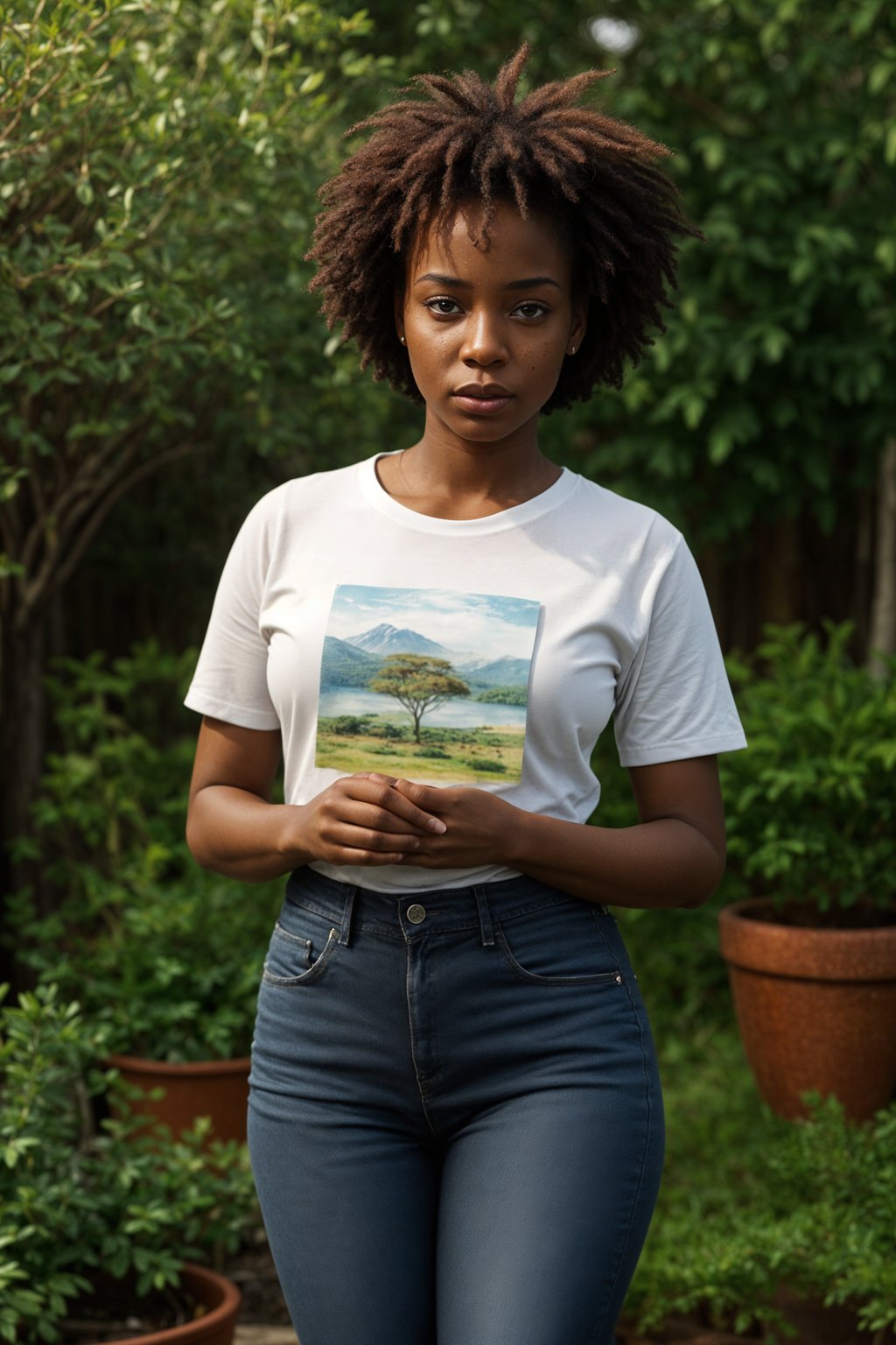 woman engaging in a mindfulness practice such as journaling, painting, or gardening, cultivating inner stillness and creativity